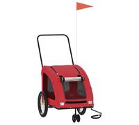 Teenpull Remolque de bicicleta para perros, color rojo, tela Oxford, hierro, resistente, 137 x 68 x 72 cm, plegable, con marco de metal, para viajes, senderismo, visita al veterinario y vacaciones