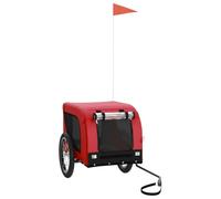 Teenpull Remolque de bicicleta para perros, color rojo y negro, con marco de hierro, tejido Oxford, plegable, compacto, para excursiones, viajes, con malla transpirable y diseño fácil de transportar