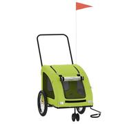 Teenpull Remolque de bicicleta para perros, color verde, tela Oxford con marco de hierro, 137 x 68 x 72 cm, plegable, transpirable, para transporte de mascotas y excursiones en el parque de la ciudad
