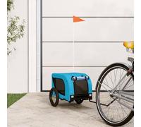 Teenpull Remolque de bicicleta para perros en azul y negro con tela Oxford y marco de hierro resistente, plegable y resistente para viajes, senderismo, visitas al veterinario, coche y vacaciones