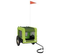Teenpull Remolque de bicicleta para perros verde y negro con tela Oxford y marco de hierro, plegable, resistente, con ventanas de malla, resistente a la intemperie, ahorra espacio, ideal para viajes y
