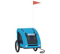 Teenpull Remolque para bicicleta Perros Azul Oxford y Hierro Plegable con Malla Transpirable y Compacto Carrito de Transporte para Excursión, Ciudad y Exterior, Carga Máx. 45 kg