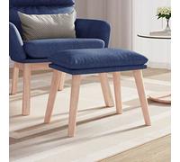 Teenpull Reposapiés azul tapizado de tela para salón, dormitorio, cómodo otomano con patas de madera, 45 x 29,5 x 35 cm, reposapiés estable para relax