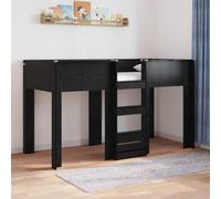 Teenpull Roble Negro Bunk Bed for Children, Wooden Frame, 75 x 190 cm Small Single Mattress, Modern Space Saving Design for Kids Bedroom, Durable Structure for Shared Rooms and Daily Rest