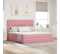 Teenpull Rosa LED Storage Bed with Mattress, upholstered Velvet Platform Base, Gas Lift Storage, Adjustable headboard, USB Lights, 180 x 200 cm, Indoor Bedroom Use