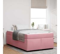 Teenpull Rosa upholstered Bed Frame with Mattress, 120 x 190 cm, slatted Base, headboard, Bedroom Use, Supportive Sleep, Durable Fabric, Home Assembly