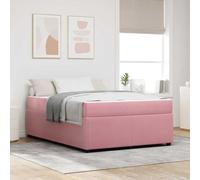 Teenpull Rosa upholstered Bed Frame with Mattress, 140 x 200 cm, Wooden slatted Base, Medium Firm Pocket Spring Mattress, Foam Padding, Indoor Bedroom Use, Stable Support for 2 Adults
