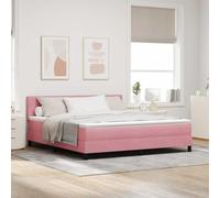 Teenpull Rosa Velvet Box Spring Bed with headboard 180 x 200 cm, Wooden Frame, Adjustable 2 Height headboard, Indoor Use, Modern Bedroom Support, Assembly Required