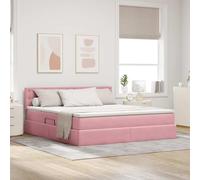 Teenpull Rosa Velvet Storage Bed, 180 x 200 cm, Bed Base with slats, Lift up Ottoman Storage, headboard, Metal Frame, Mattress Included, Bedroom Space Saving Comfort