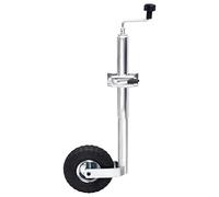 Teenpull Rueda de apoyo para remolque con abrazadera de acero galvanizado de 48 mm, ajustable de 59 a 82 cm, rueda de goma inflable de 260 mm, adecuada para remolques de coches, remolques de