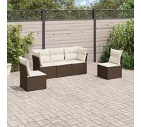 Teenpull Set Comedor de jardín 5 Piezas con Cojines marrón ratán sintético Resistente para terraza Patio balcón con almacenaje Modular y fácil Mantenimiento Ideal para Ocio y reuniones al Aire Libre