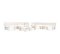 Teenpull Set de Muebles de jardín de palets Madera de Pino Blanco 6 Piezas sofá Banco Mesa otomanas para terraza Patio Exterior Descanso y reunión al Aire Libre