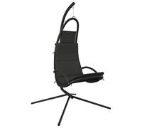 Teenpull Silla colgante de jardín con cojín, color gris oscuro, tela Oxford, estructura de acero resistente, 106 x 93 x 195 cm, resistente a la intemperie, para terraza y balcón, muebles de salón