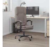 Teenpull Silla de oficina con función de masaje, tela topo, silla giratoria ergonómica con respaldo regulable en altura, reposabrazos y pie en cruz, incluye ruedas para oficina, oficina en casa y