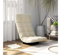 Teenpull Silla de suelo giratoria con funda de terciopelo, color crema, ajustable, 5 ángulos, acolchada, silla de meditación, cojín de suelo, compacto, plegable, para salón, habitación infantil