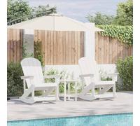 Teenpull Sillas mecedoras Adirondack de Polietileno HDPE para jardín y terraza, Set 2 Piezas con Cojines, diseño clásico Resistente para Patio y balcón, Ideal para Descanso y Ocio al Aire Libre