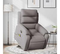 Teenpull Sillón de masaje con soporte para levantarse, funda de tela topo, masaje vibratorio de 6 puntos, función de descanso manual, 75 x 92,5 x 100 cm, sillón de relax con acolchado y reposabrazos