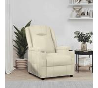 Teenpull Sillón de relax de piel sintética con respaldo ajustable y reposapiés, 75 x 88 x 100 cm, 2 soportes para bebidas, cómodo sillón tapizado para salón, rincón de lectura, dormitorio, con
