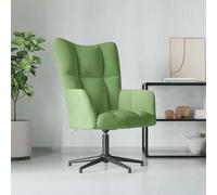 Teenpull Sillón de relax de terciopelo verde claro con acolchado de espuma, función giratoria 360 grados, estructura de acero, 62 x 68 x 91 cm, sillón tapizado con reposabrazos para salón, dormitorio