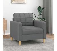 Teenpull Sillón de sofá gris oscuro de 60 cm, estructura de metal, acolchado cómodo, para salón, dormitorio, rincón de lectura, resistente y elegante