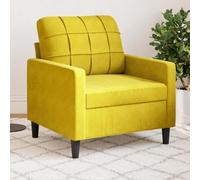Teenpull Sillón de terciopelo amarillo 60 cm, estructura de metal, cómodo, diseño moderno, muebles de salón, sofá individual para relajarse