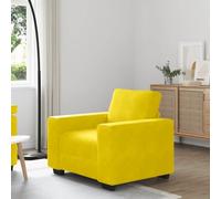 Teenpull Sillón de terciopelo amarillo de 60 cm, cómodo sillón para salón, dormitorio, oficina, moderno sillón relax con estructura de madera resistente, gran comodidad para horas de relax