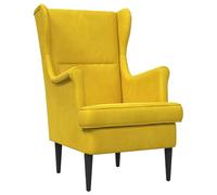 Teenpull Sillón moderno de terciopelo amarillo con cojín extraíble, resistente marco de metal y madera, acolchado cómodo, 65 x 79 x 100 cm, ideal como sillón de lectura o sillón de relax