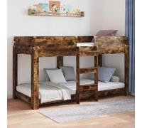 Teenpull Smoke Oak Kids Bunk Bed 90 x 200 cm, Engineered Wood Frame, Space Saving Design, Indoor Bedroom Use, Sturdy Slat Support, Easy Care for Siblings, sleepovers, and Compact Family Rooms
