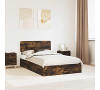 Teenpull Smoky Oak Bed Frame with Storage and headboard, 135 x 190 cm Double Mattress, Engineered Wood, slatted Platform, 2 Drawers, Bedroom Storage, Durable Support, Easy Assembly