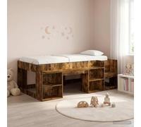 Teenpull Smoky Oak Children’s Bed Frame with Storage, 90 x 190 cm, Engineered Wood, slatted Base, Platform Support, Bedroom Storage, Indoor Use, Space-Saving for Kids Room and Organized Sleep