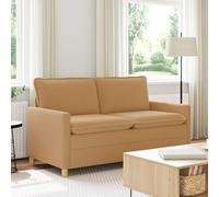 Teenpull Sofá beige de 156 x 81 x 87,5 cm, tela de dos plazas con marco metálico, respaldo acolchado, funda extraíble, para salón, habitación de invitados y espacios modernos