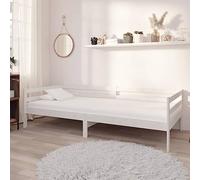 Teenpull Sofá Cama con colchón de Madera de Pino Maciza en Blanco 90x200 cm Estructura Resistente para Dormitorio y hogar con Soporte y funcionalidad