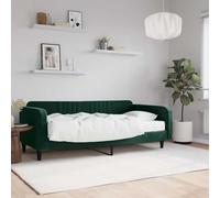 Teenpull Sofá Cama con colchón de Terciopelo Verde Oscuro 100x200 cm Estructura Resistente para Dormitorio y hogar con Soporte abatible y Espacio de Almacenamiento