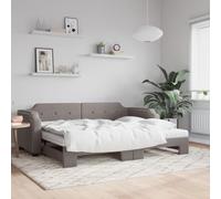 Teenpull Sofá Cama Nido con colchón de Espuma en Tela Taupe 80x200 cm Estructura Resistente para Dormitorio y hogar con Base de Listones y opción de Almacenamiento Ideal para Espacios pequeños
