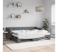 Teenpull Sofá Cama Nido con colchón de Tela Gris Oscuro 80x200 cm Estructura Resistente y diseño Moderno para salón o Dormitorio con Sistema abatible y Cama Plegable para Invitados