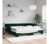 Teenpull Sofá Cama Nido con colchón Terciopelo Verde Oscuro 90x200 cm Estructura abatible para hogar y Dormitorio con Soporte de Espuma y Base de Madera