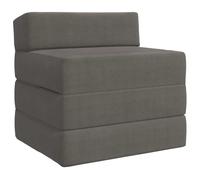 Teenpull Sofá cama plegable gris claro de pana 200 x 70 x 15 cm 2 en 1 con espuma, funda extraíble y función de dormir para salón, habitación de invitados, habitación juvenil