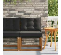 Teenpull Sofá central para exteriores de madera de acacia maciza con tejido textileno natural, módulo de sofá de jardín, parte central para terraza, balcón, jardín de invierno, patio, resistente a la