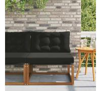 Teenpull Sofá central para exteriores de madera maciza de acacia y textileno, sofá modular de jardín como parte central para salón, terraza, balcón, jardín de invierno, resistente a la intemperie y