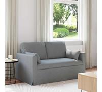 Teenpull Sofá de tela gris claro de 139 x 78 x 80 cm, marco de metal, acolchado ergonómico, para salón o salón, modular utilizable como dos plazas, más comodidad en interiores