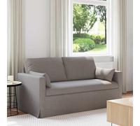 Teenpull Sofá de tela gris topo 158 x 78 x 80 cm con marco de metal, acolchado ergonómico, estructura negra para salón, habitación de invitados e interiores modernos