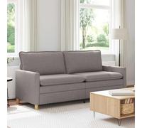 Teenpull Sofá de tela gris topo con estructura metálica, muebles tapizados de 3 plazas, fundas extraíbles, 196 x 81 x 87,5 cm, para sala de estar y oficina, muebles modernos para interiores