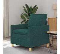 Teenpull Sofá de tela verde oscuro con marco de metal, fundas de almohada extraíbles y cojines extra gruesos, compacto 76 x 81 x 87,5 cm para salón, oficina, habitación de invitados, 1 plaza