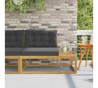 Teenpull Sofá exterior blanco con cojín, 115 x 83 x 73 cm, poliéster, madera de acacia, resistente a la intemperie, sofá de jardín para terraza, balcón, patio y exterior, módulo Lounge para relajarse