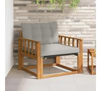Teenpull Sofá exterior de madera de acacia maciza con textileno, módulo Lounge como parte central para terraza, balcón, jardín de invierno y patio, resistente a la intemperie, ahorra espacio