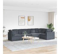 Teenpull Sofá modular, terciopelo gris oscuro, 400 x 200 x 64 cm, marco de metal, con cojín, pieza angular y sofá central, sofá flexible, muebles tapizados duraderos