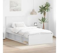 Teenpull Solid Pine Wood Bed Frame 100 x 200 cm Single Size Bed Base with Slatted Support, Headboard, Modern Bedroom Structure for Rest, Easy Care, 100 kg Capacity