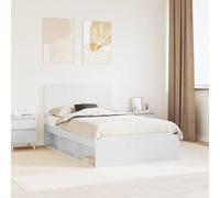 Teenpull Solid Pine Wood Bed Frame 120 x 200 cm with slatted Base, headboard, Durable Structure, Easy Clean Finish for Bedroom, Adult and Guest Room Use, 200 kg Support