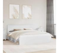 Teenpull Solid Pine Wood Bed Frame, 180 x 200 cm Super King Mattress Support, slatted Base, headboard, Bedroom Structure for Adult Use, Durable Home Sleeping Platform, Easy Assembly