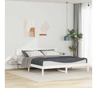 Teenpull Solid Pine Wood Bed Frame 200 x 200 cm Platform Base, Mattress Support with Slat Frame, Minimalist Bedroom Structure, 220 kg Capacity, Easy Assembly for Adult Guest Room Home
